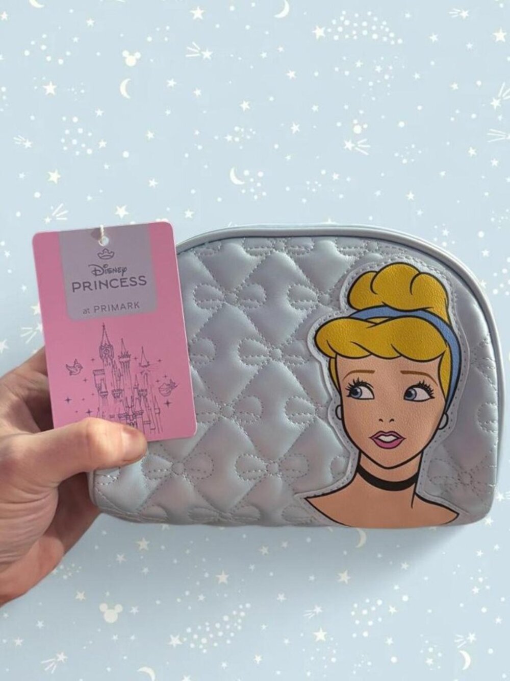 Primark Disney Princess Cinderella light blue quilted makeup bag or pencil pouch